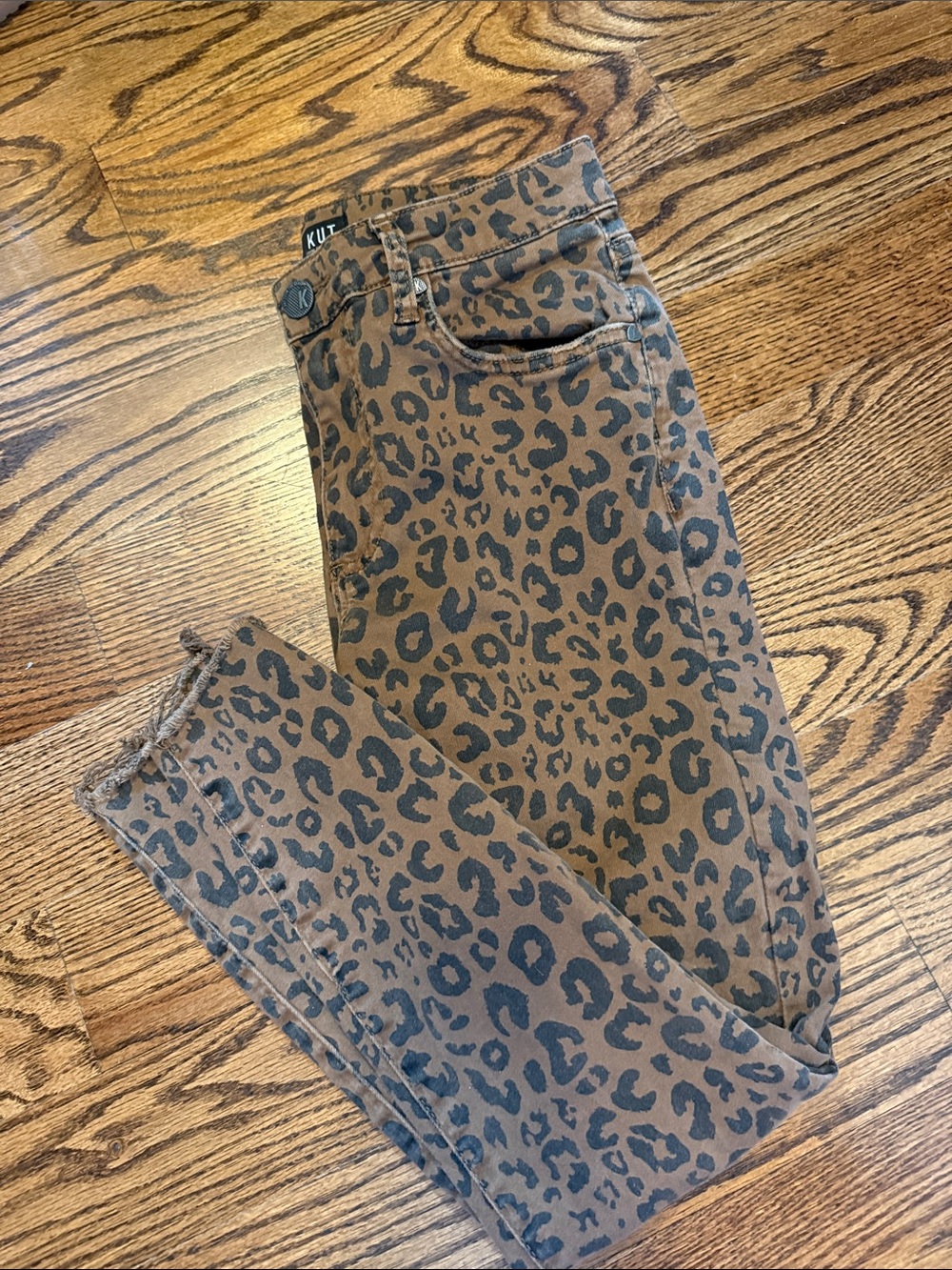Kut from the Kloth Brown Leopard Skinny Jeans